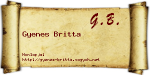 Gyenes Britta névjegykártya